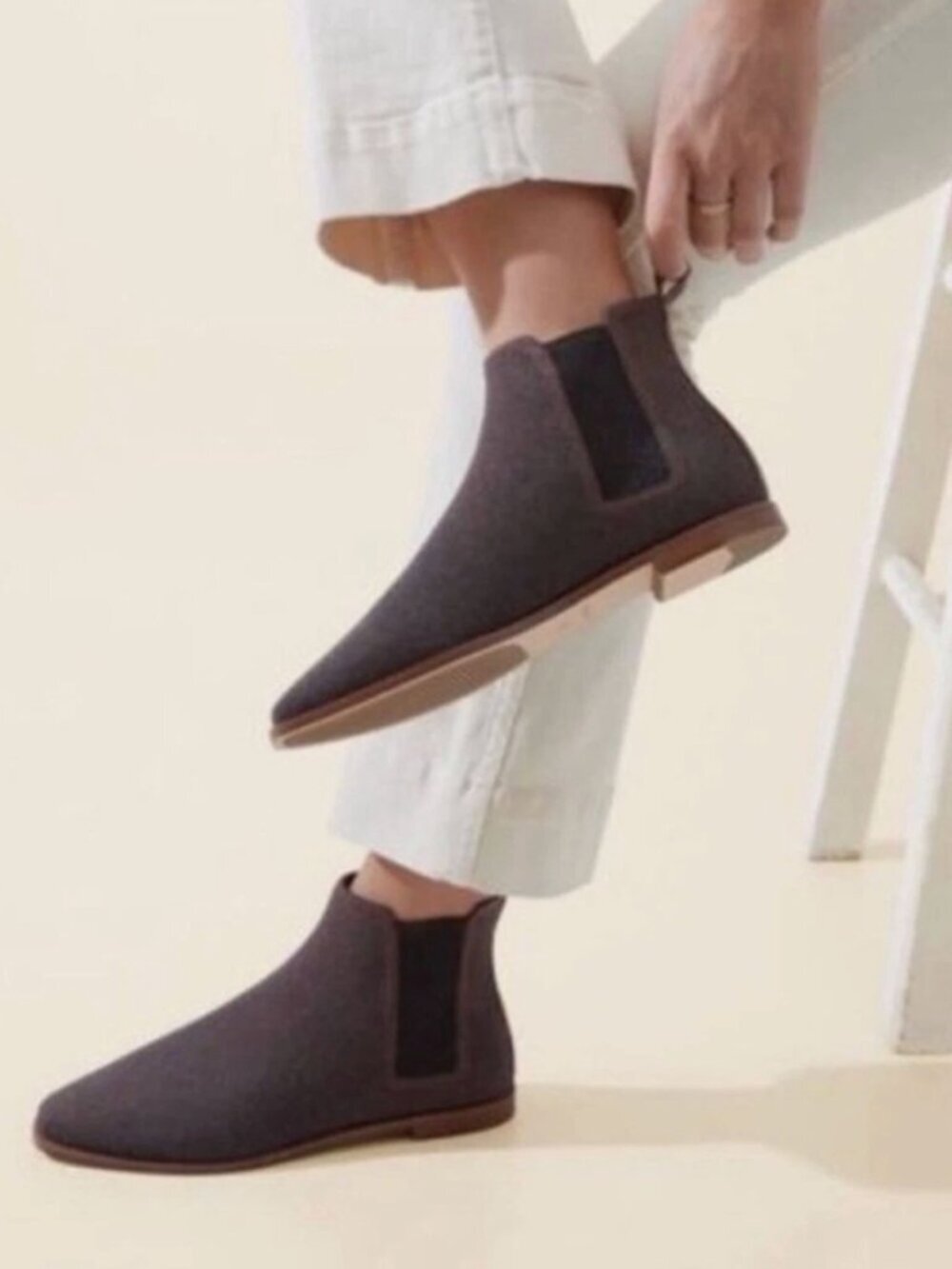 Rothy's The Merino Chelsea Boot Knit Boots Brown Sugar New Mens Size US 10